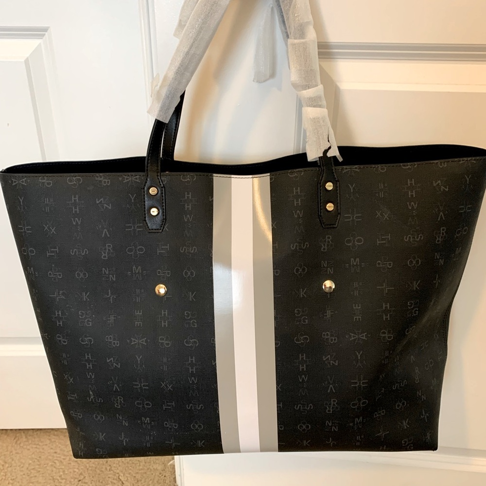 India Hicks Graphic initial large tote - NWOT